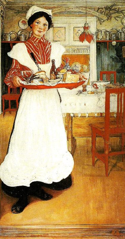 Carl Larsson martina -martina med frukostbrickan china oil painting image